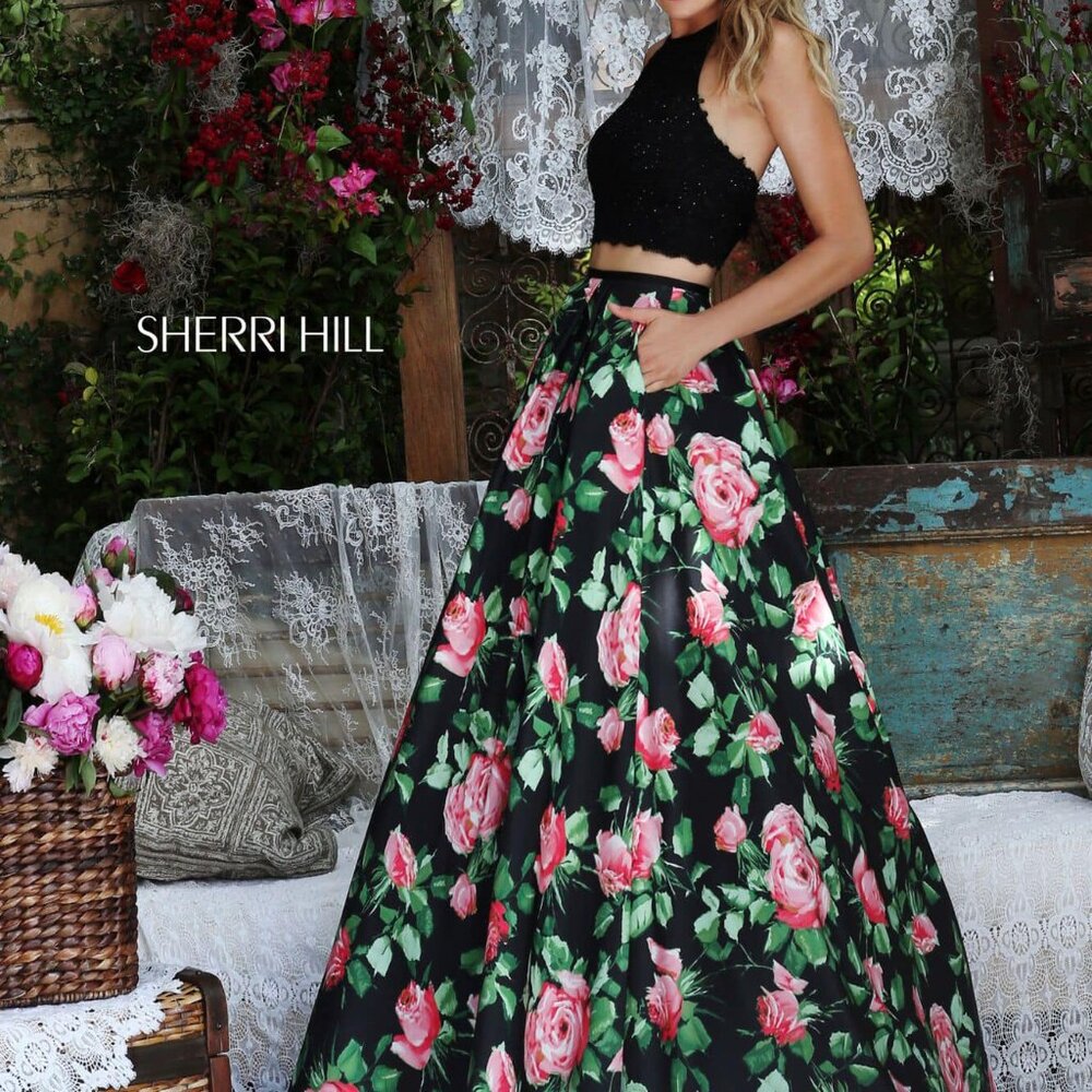 Sherri Hill two piece floral size 6 dress
